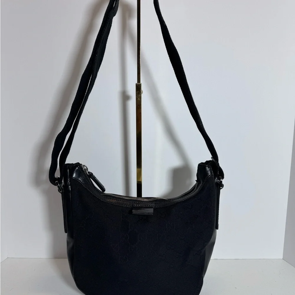 SALE Gucci Black Monogram Shoulder/Crossbody Bag